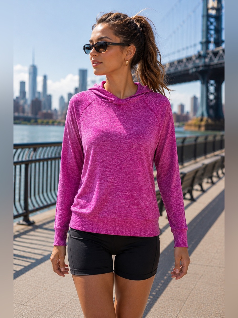 The North Face Women’s Go Seamless Active Fit Pullover Hoodie - Bright Pink Heat
